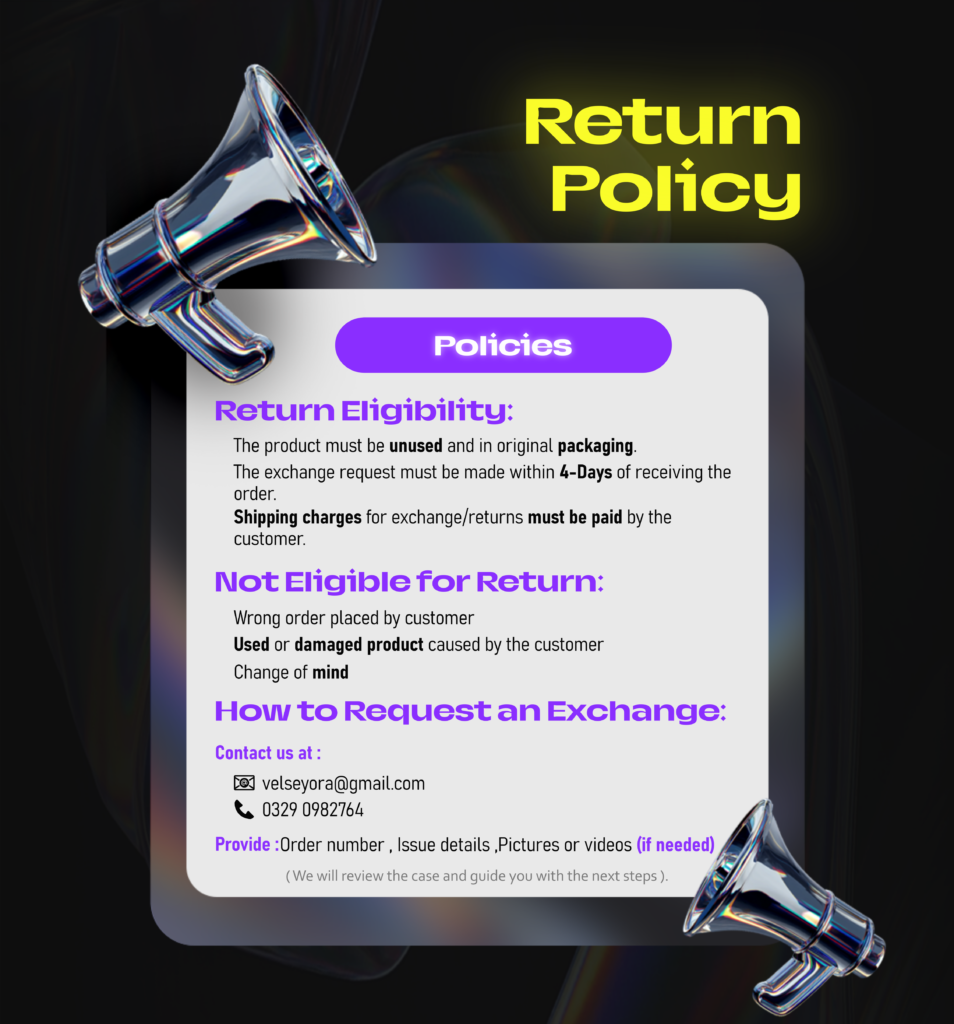 Velseyora Return Policies
