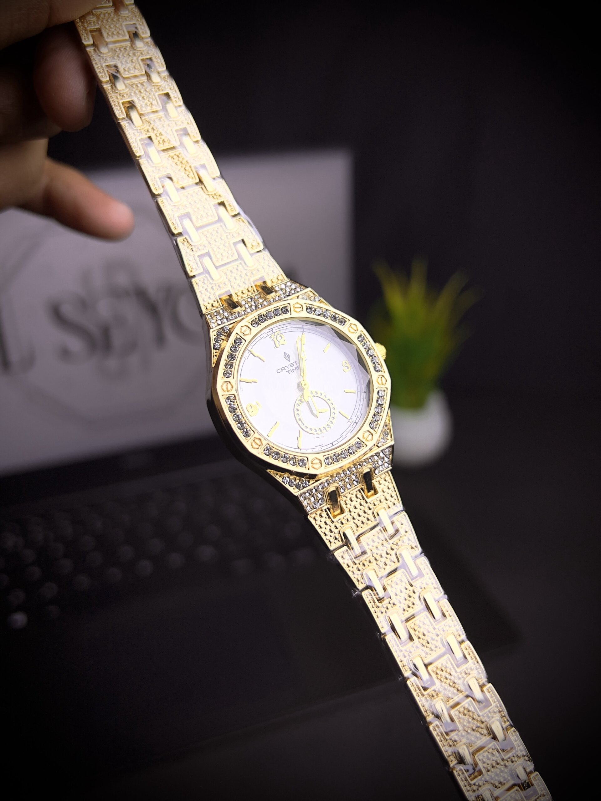 Women watch hex white-gold
