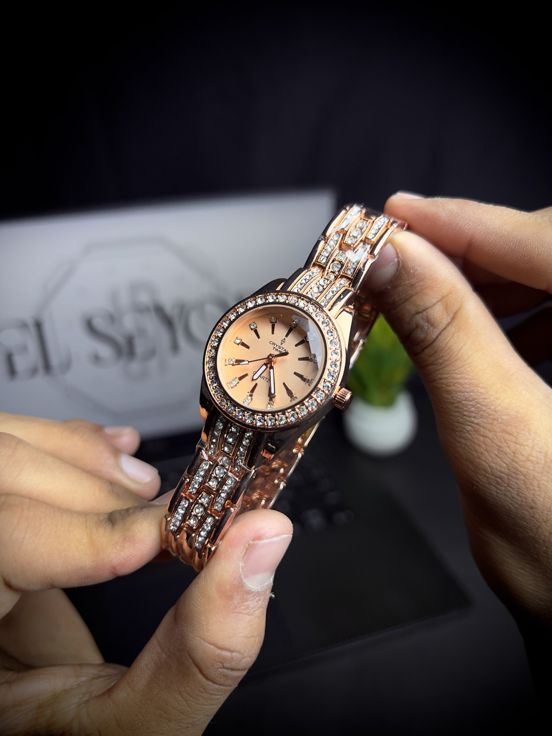 Women watch hexicle rose-gold