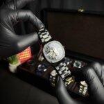 Daniel powter automatic movement front view with black straps