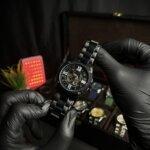 Daniel powter automatic movement front view with black straps & dialer