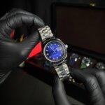 Rolex Date-Just blue dial in front view