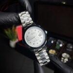 Rolex date-Just white with white straps & dialer close view