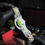 Rolex day-date two tone with green dialer & golden-silver straps & lock view