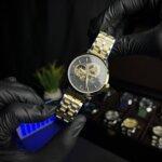 Rolex automatic movement two tone front view with straps