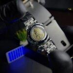 Rolex automatic movement two toneclose back view with straps & black pin lock