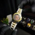 Patek phillippe geneve two tone wrist view with golden border & straps