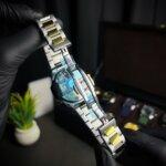 Patek phillippe geneve two tone back view with butterfly lock