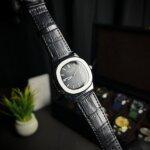 Patek phillipe geneve black silver dailer with straps view