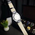 Patek phillipe geneve black back steel view view with straps