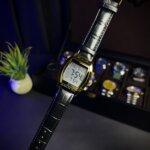 Al-Salah Digital Watch With Silver Dial Front Dailer View With Straps