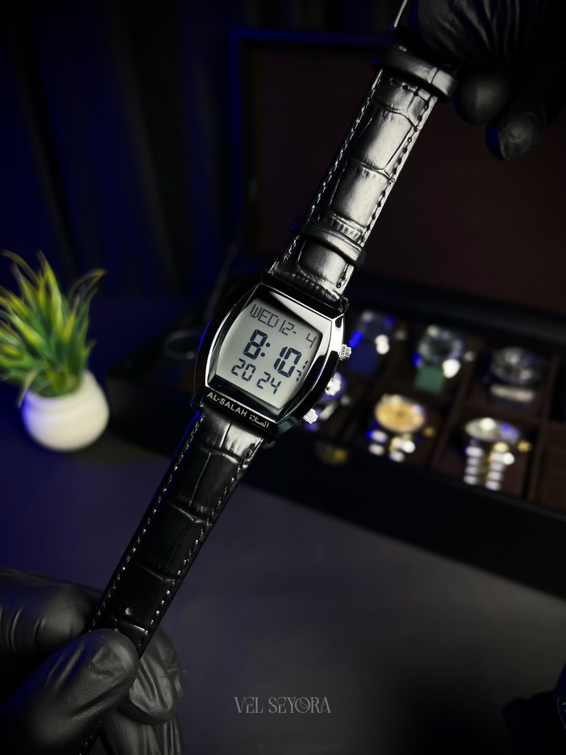 Al-Salah digital watch silver dial