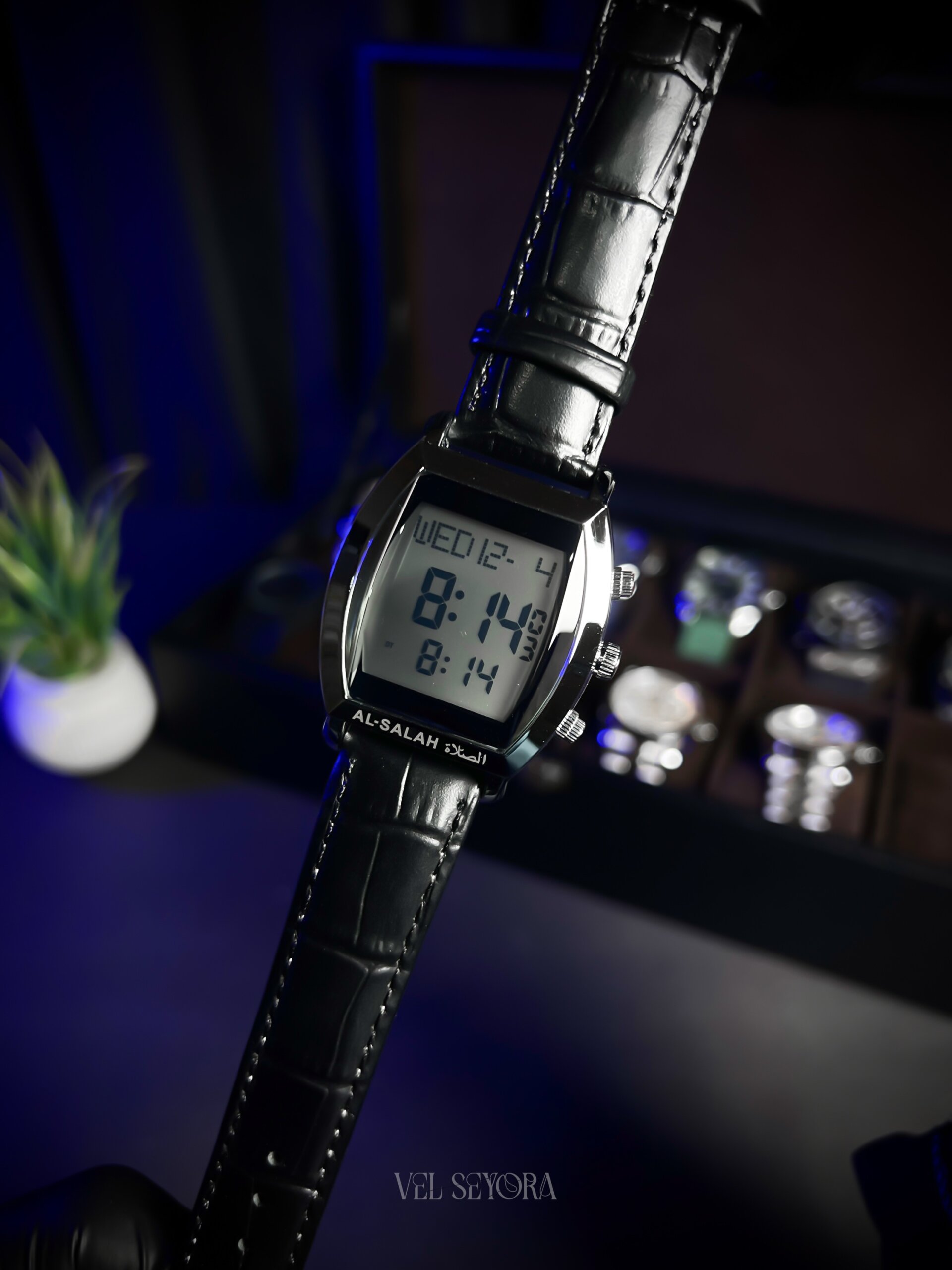 Al-Salah digital watch silver dial