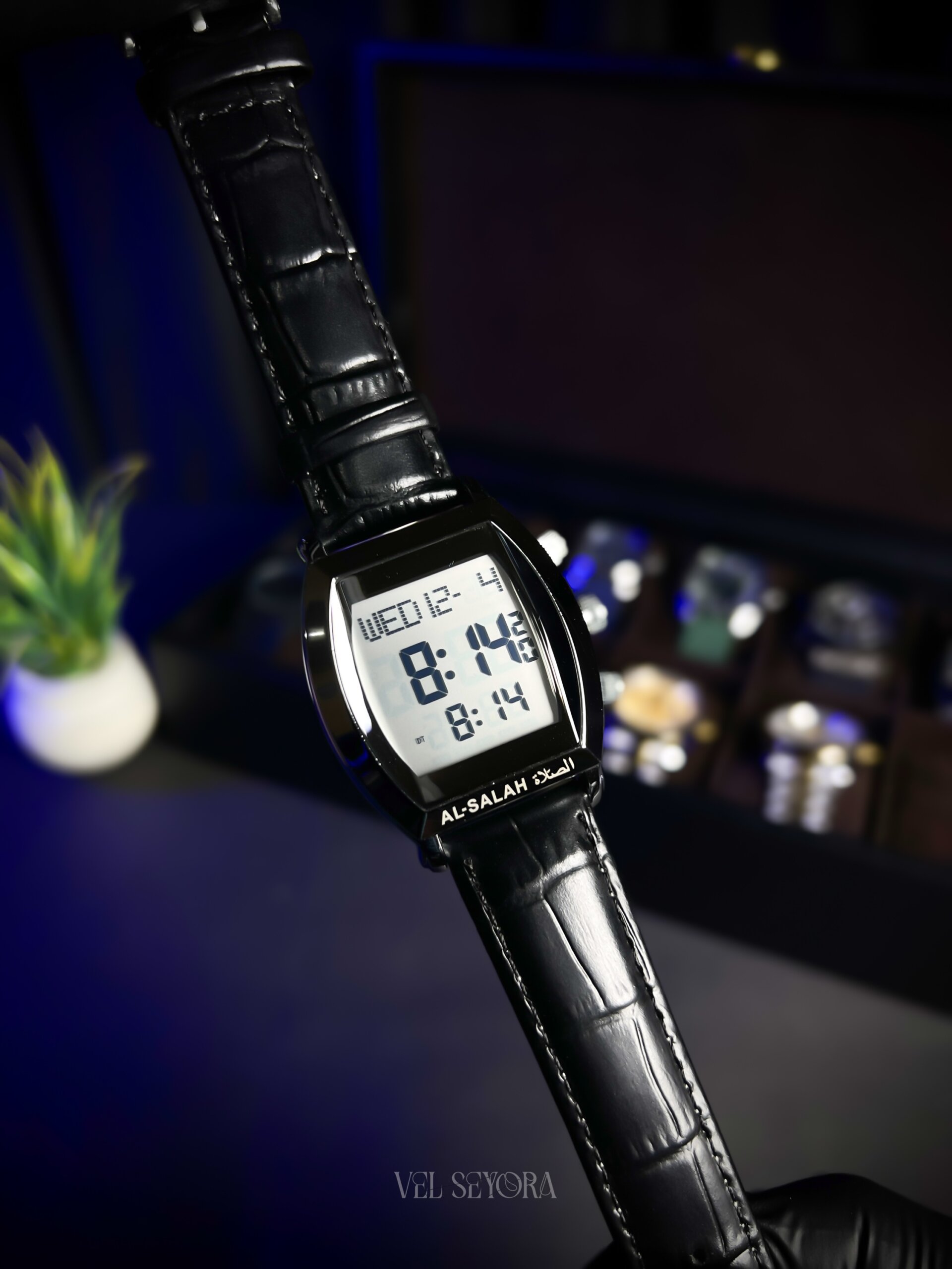 Al-Salah digital watch silver dial