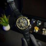Tissot chronograph wrist view with straps
