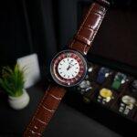 Casino premium men's fashion watch front veiw with straps