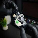 Casino premium men's fashion black watch back view